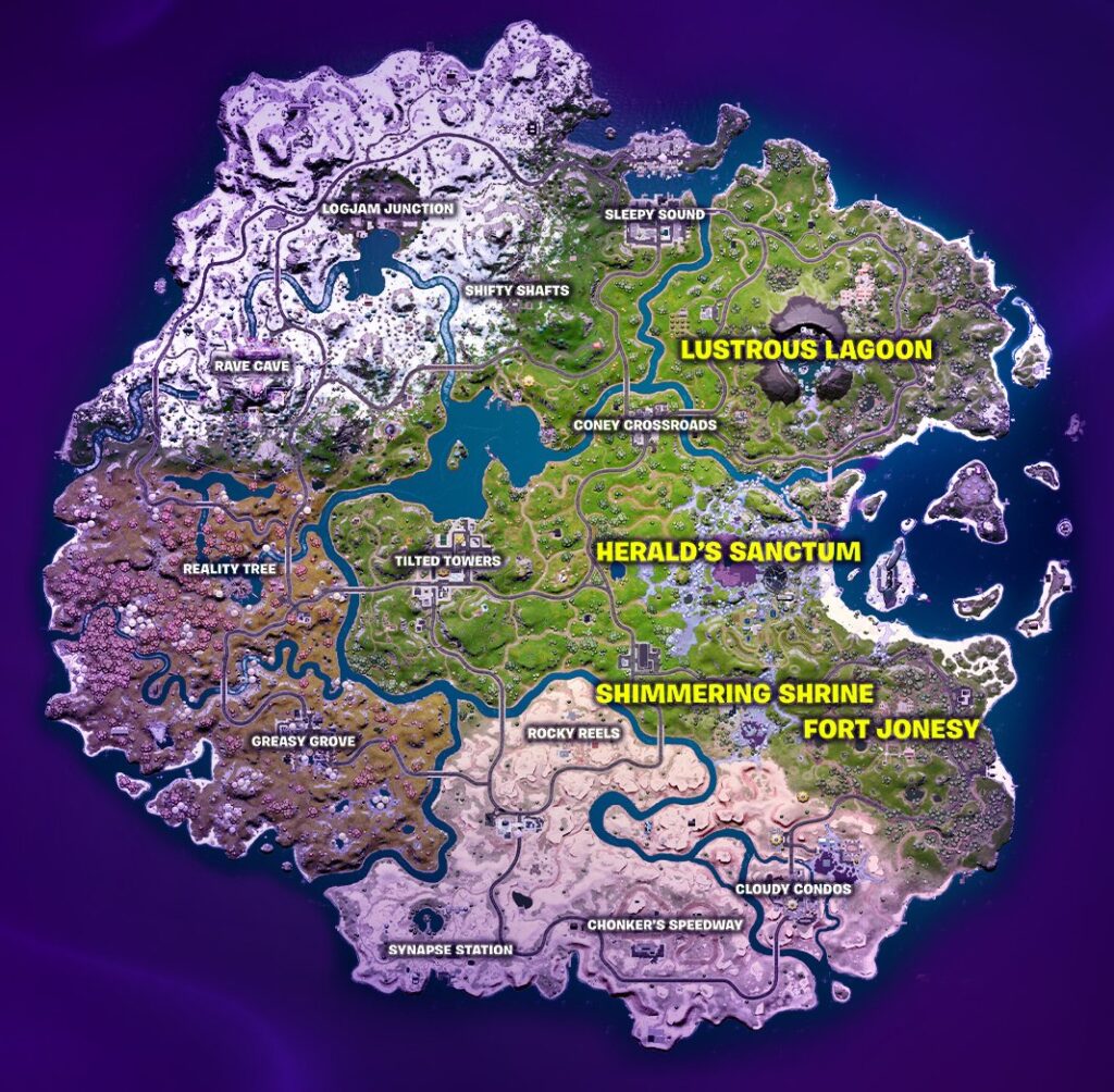 Карта острова 4 сезона 3 главы - Обновление 22.00 Fortnite